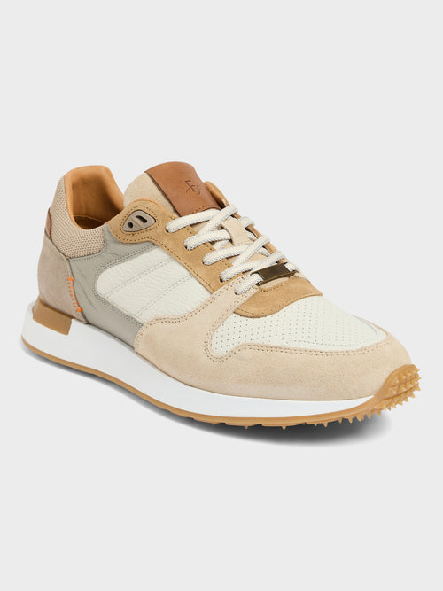 Baskets bi-matière beige et blanc - 1 - Father & Sons   - 7 
