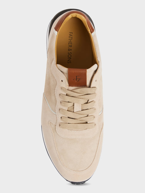 Baskets en cuir nubuck beige - 2 - Father & Sons   - 13 