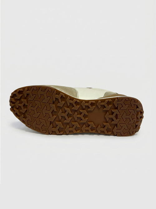 Baskets bi-matière blanc et cognac - Father & Sons   - 3 