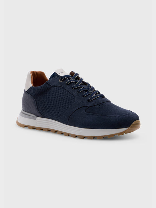 Baskets en cuir nubuck bleu marine - 1 - Father & Sons   - 16 