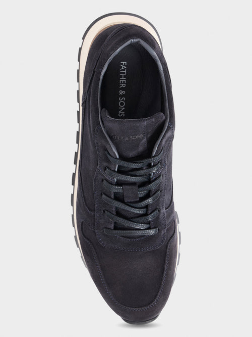 Baskets en cuir nubuck bleu marine - 2 - Father & Sons   - 16 