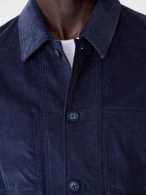 Surchemise en velours côtelé bleu indigo - Father & Sons   - 3 