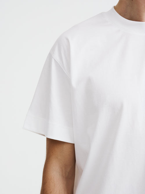 Tee-shirt oversize col rond en coton blanc - Father & Sons   - 4 