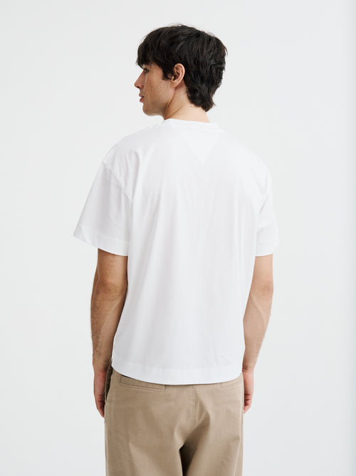 Tee-shirt oversize col rond en coton blanc - 2 - Father & Sons   - 3 