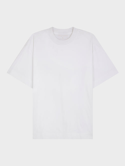 Tee-shirt oversize col rond en coton blanc - Father & Sons   - 6 