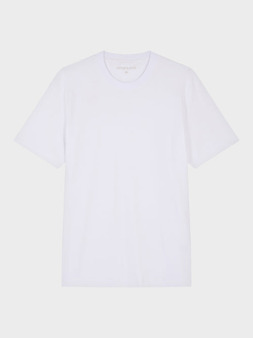 Tee-shirt col rond en coton blanc - 1 - Father & Sons   - 19 