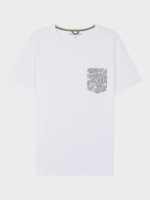 Tee-shirt col rond en coton blanc - 1 - Father & Sons   - 9 