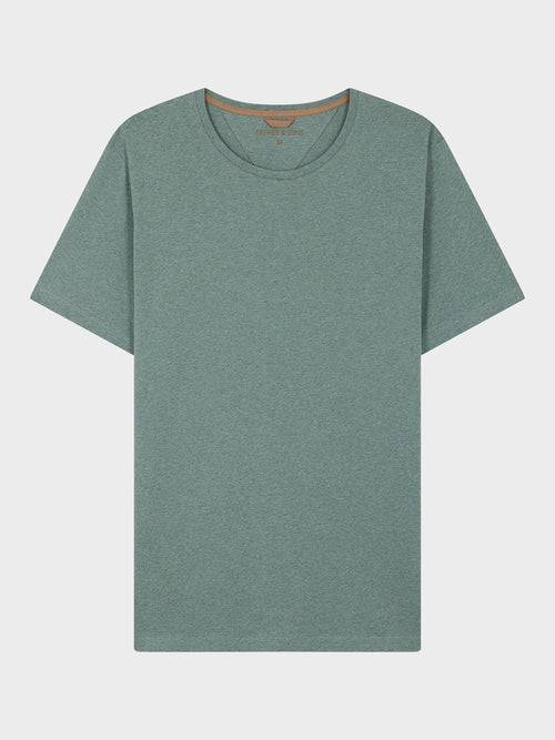 Tee-shirt col rond en coton kaki - 1 - Father & Sons   - 20 