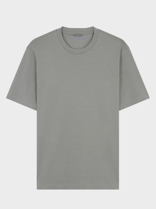 Tee-shirt col rond regular en coton kaki - 1 - Father & Sons   - 9 