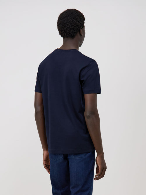 Tee-shirt col rond en coton bleu indigo - 2 - Father & Sons   - 16 