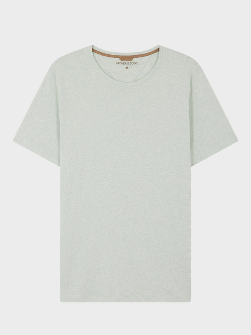 Tee-shirt col rond en coton vert d'eau - 1 - Father & Sons   - 20 