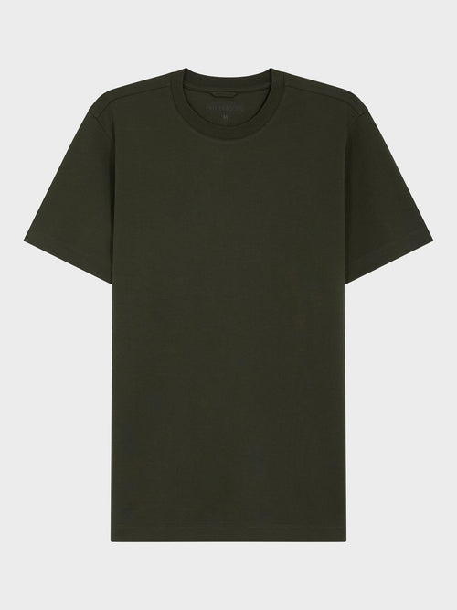 Tee-shirt col rond en coton kaki - 1 - Father & Sons   - 17 