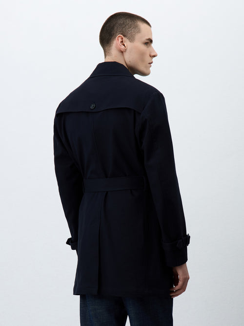 Trench croisé double boutonnage bleu marine - 2 - Father & Sons   - 4 