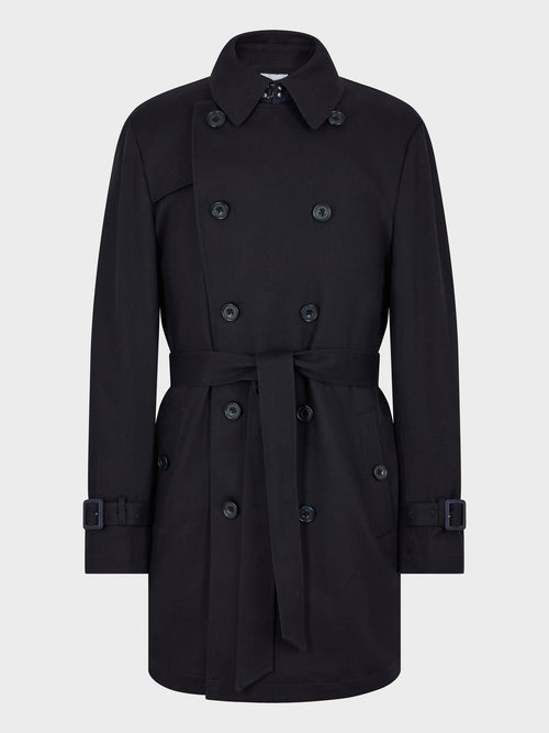 Trench croisé double boutonnage bleu marine - 1 - Father & Sons   - 4 