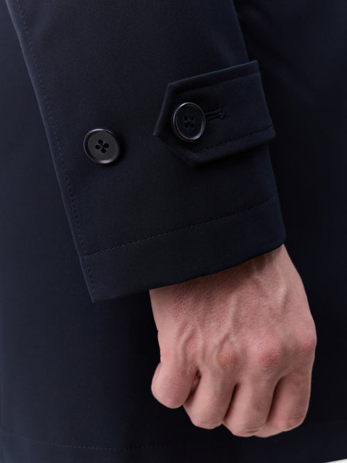 Trench droit bleu marine à parementure amovible - Father & Sons   - 5 
