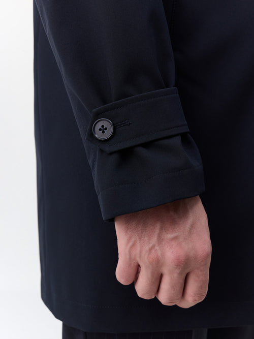 Trench droit bleu marine à parementure amovible - Father & Sons   - 4 