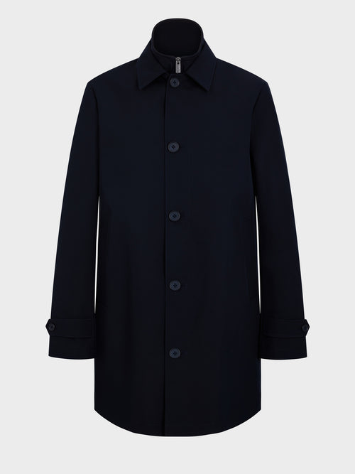 Trench droit bleu marine à parementure amovible - Father & Sons   - 6 