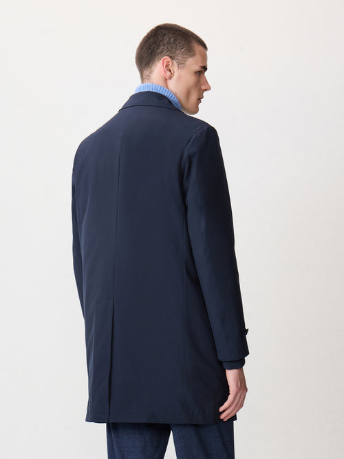 Trench droit bleu marine à capuche amovible - 2 - Father & Sons   - 20 
