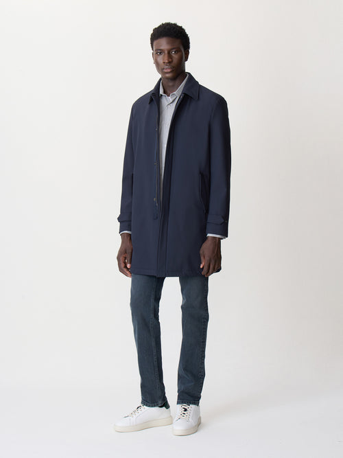 Trench droit bleu marine - Father & Sons   - 5 