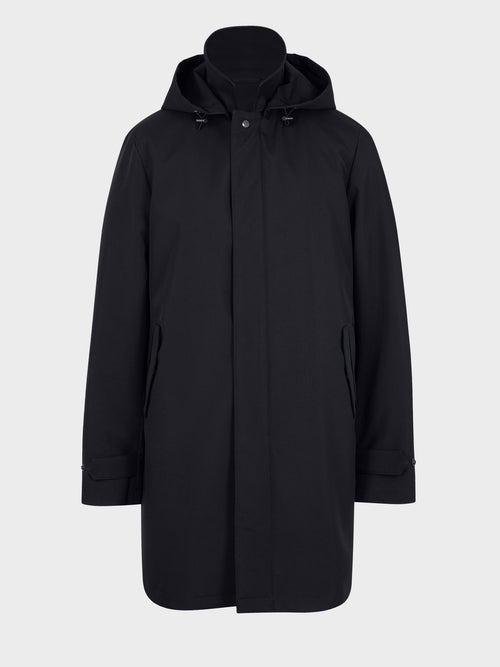 Trench droit bleu marine à capuche amovible - Father & Sons   - 7 