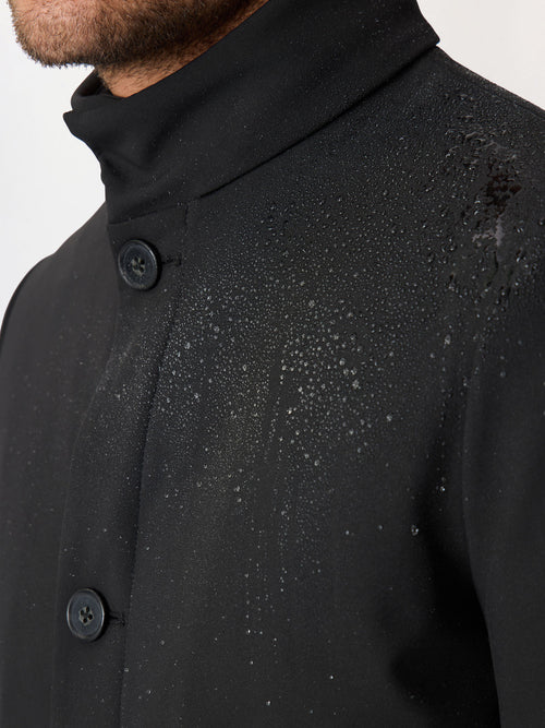 Trench droit noir à capuche amovible - Father & Sons   - 3 