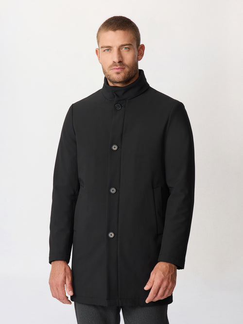 Trench droit noir à capuche amovible - 1 - Father & Sons   - 15 