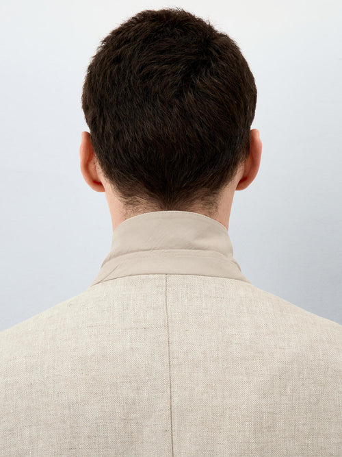 Veste coordonnable Regular en lin beige - Father & Sons   - 5 