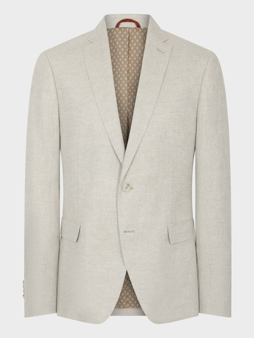 Veste coordonnable Regular en lin beige - Father & Sons   - 8 