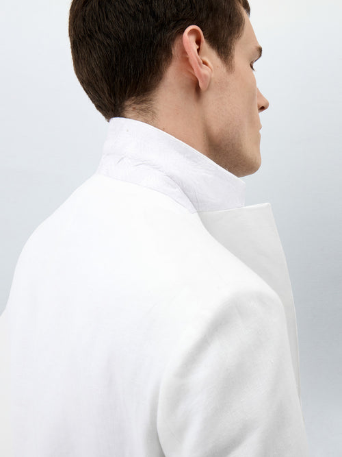 Veste coordonnable Slim en lin blanc - Father & Sons   - 5 
