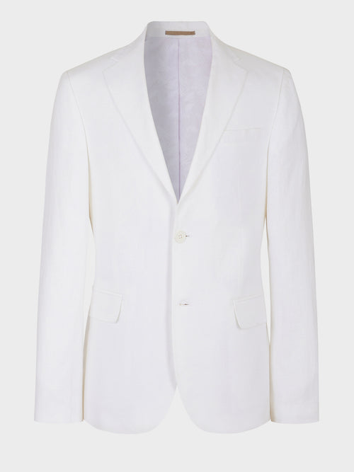 Veste coordonnable Slim en lin blanc - Father & Sons   - 8 