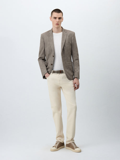 Veste Slim en maille camel - Father & Sons   - 5 