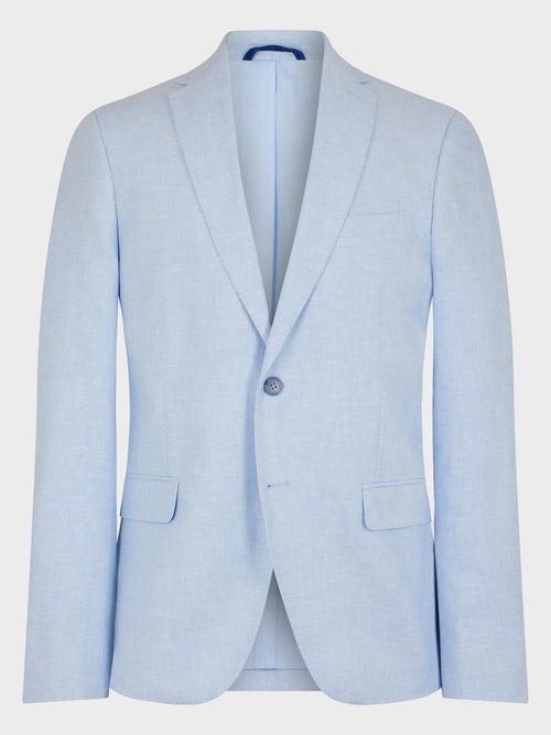 Veste coordonnable Slim en lin et coton bleu ciel - Father & Sons   - 7 