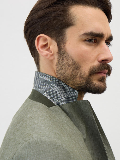 Veste coordonnable Regular en lin kaki - Father & Sons   - 3 