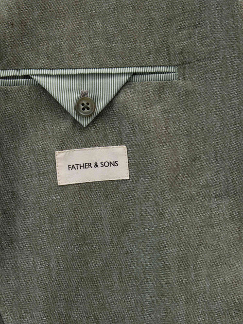 Veste coordonnable Regular en lin kaki - Father & Sons   - 5 