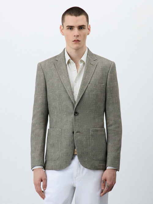 Veste Slim en maille kaki - 1 - Father & Sons   - 10 