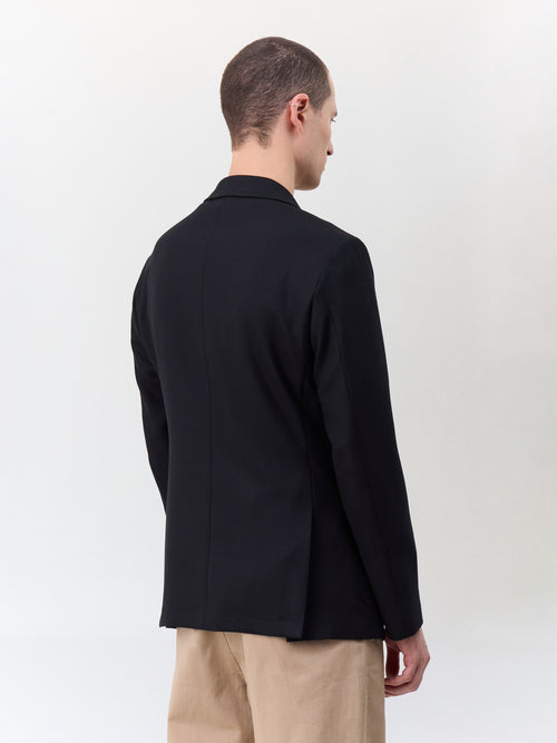 Veste regular en laine mélangée noire - 2 - Father & Sons   - 1 