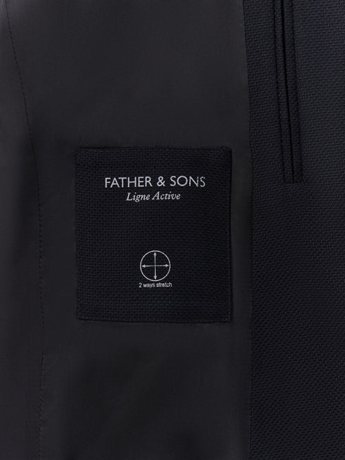 Veste regular en laine mélangée noire - Father & Sons   - 6 