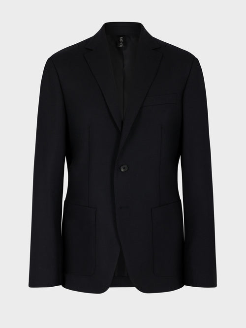 Veste regular en laine mélangée noire - Father & Sons   - 8 