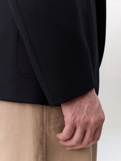 Veste regular en laine mélangée noire - Father & Sons   - 5 