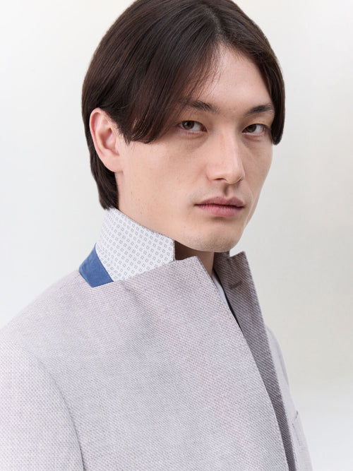 Veste regular en lin et coton gris - Father & Sons   - 3 