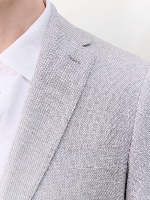 Veste regular en lin et coton gris - Father & Sons   - 4 