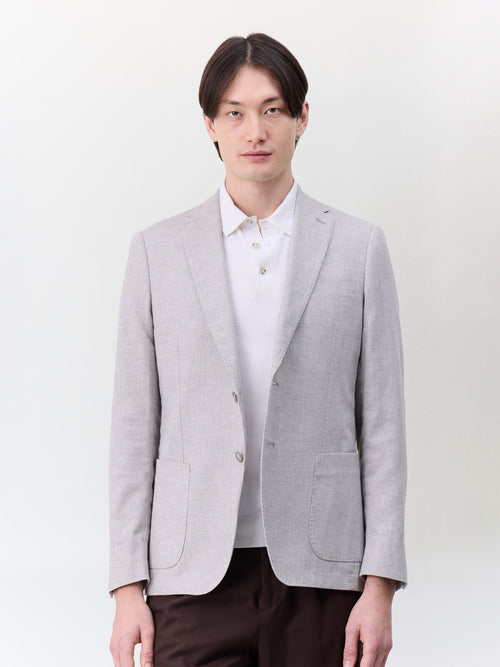 Veste regular en lin et coton gris - 1 - Father & Sons   - 3 