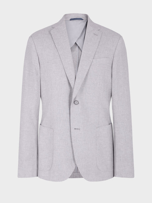 Veste regular en lin et coton gris - Father & Sons   - 8 