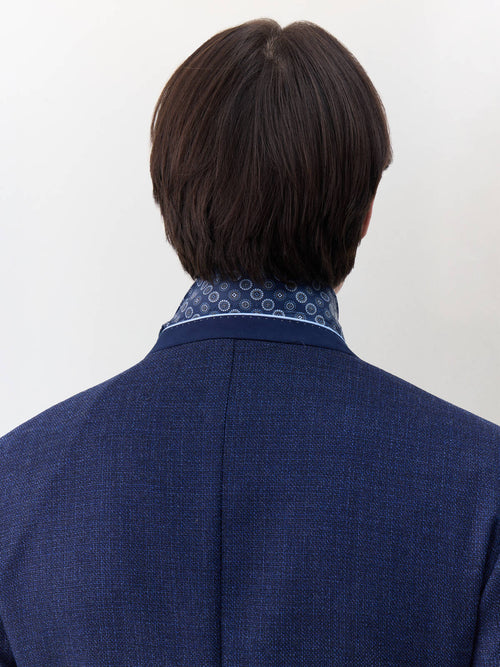 Veste regular en laine mélangée bleu indigo - Father & Sons   - 4 