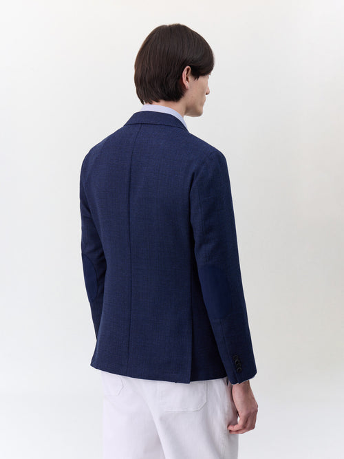 Veste regular en laine mélangée bleu indigo - 2 - Father & Sons   - 13 