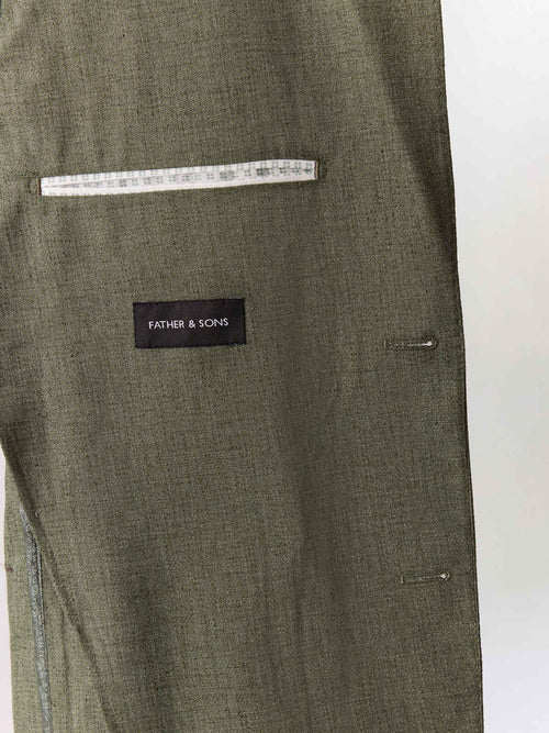 Veste coordonnable regular en coton et lin kaki - Father & Sons   - 6 