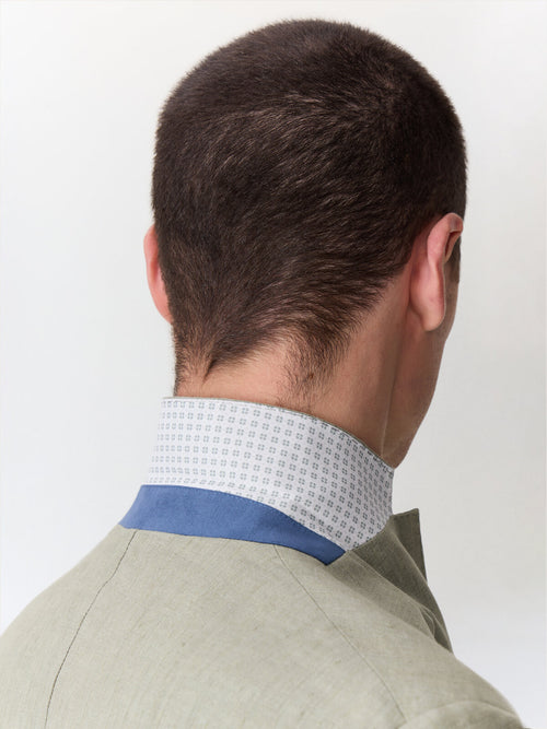 Veste coordonnable regular en lin kaki - 2 - Father & Sons   - 14 