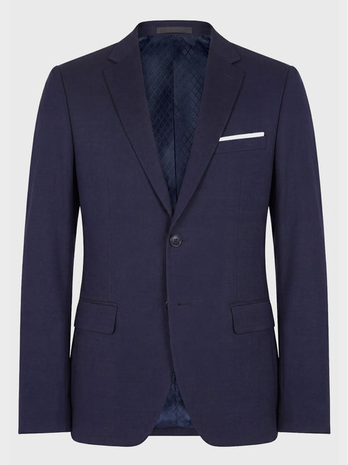 Veste de costume Regular en laine bleu marine Prince de Galles - 1 - Father & Sons   - 1 