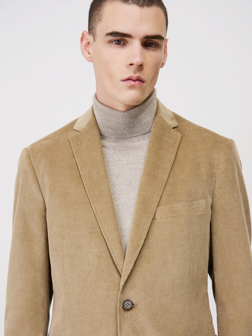 Veste coordonnable Regular en velours côtelé camel - Father & Sons   - 6 