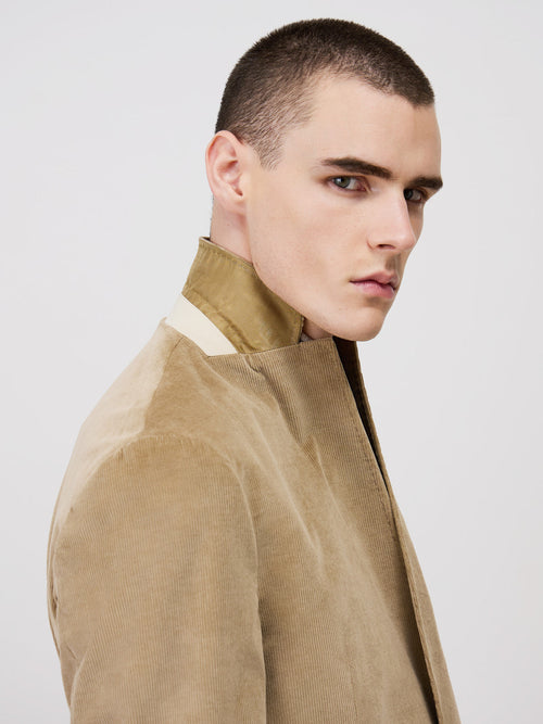 Veste coordonnable Regular en velours côtelé camel - Father & Sons   - 3 